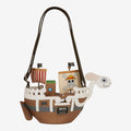 Once Upon Magic Loungefly One Piece Going Merry ship crossbody bag with ram figurehead and Jolly Roger flag details.