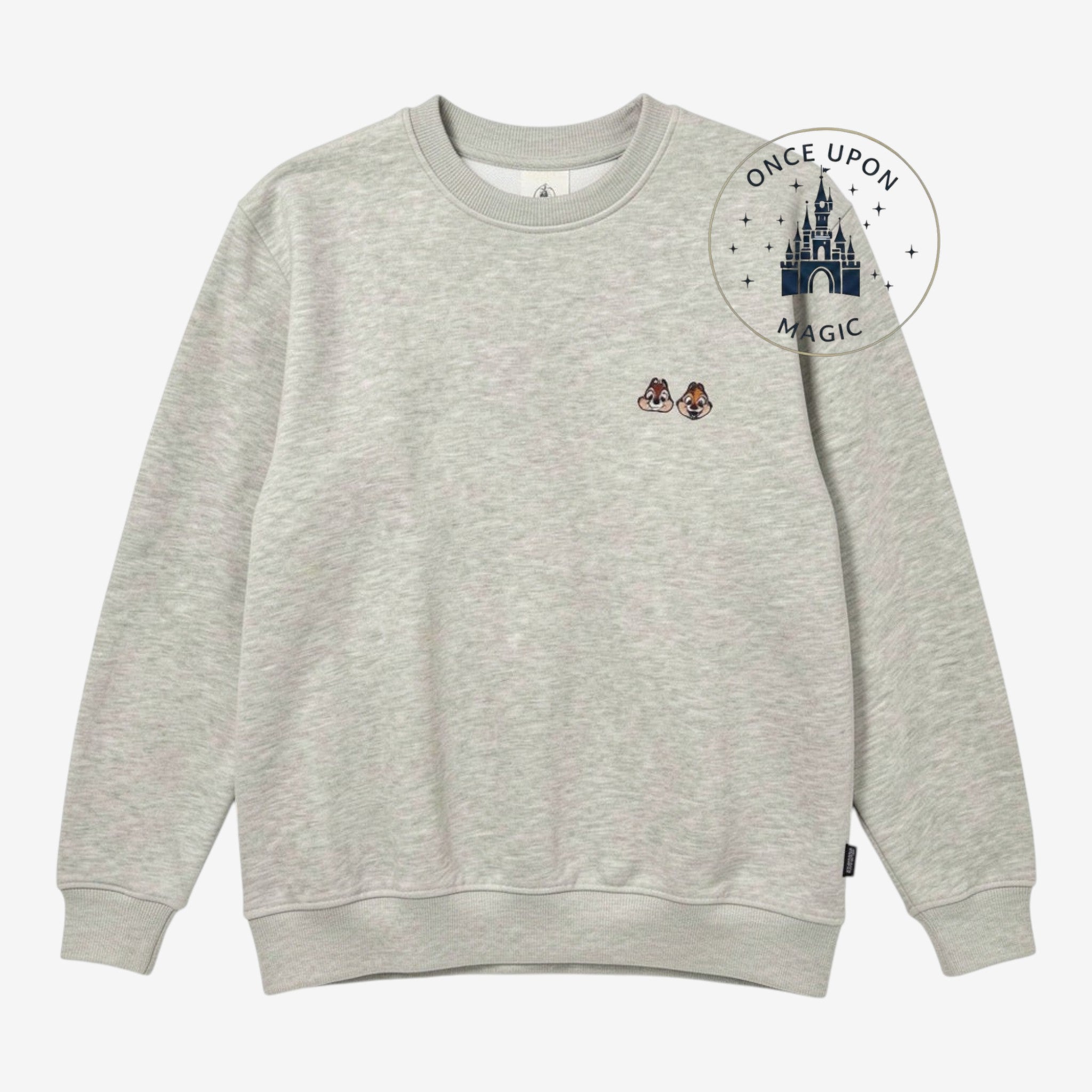 Sweat-shirt gris brodé Tic et Tac