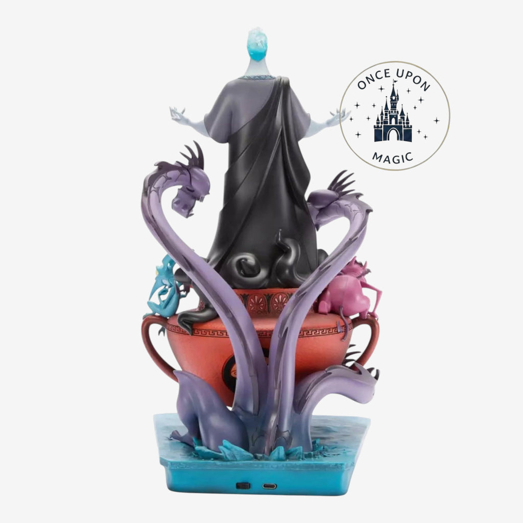 Once Upon Magic Hades light-up figurine featuring Pain, Panic, and the Hydra from Disney's Hercules on a Greek vase.