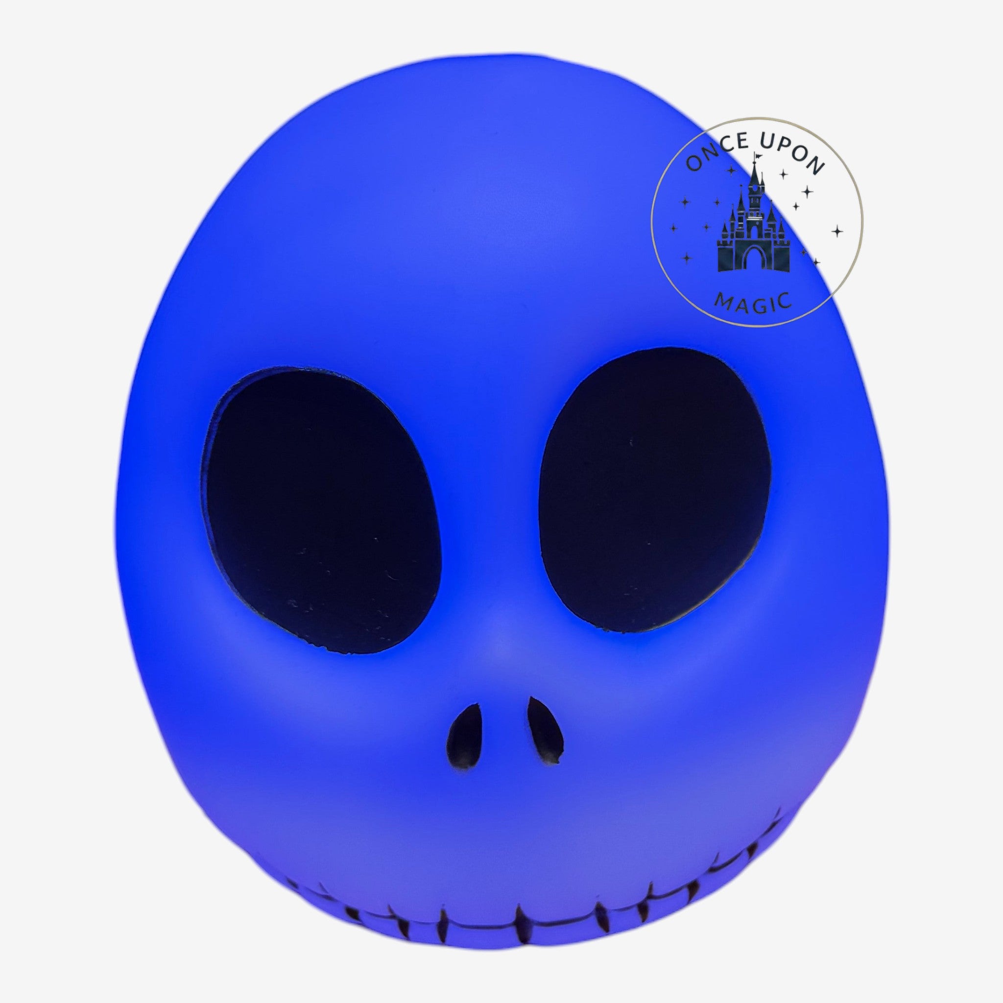 Once Upon Magic Jack Skellington mood light glowing with a vibrant blue ambient light in a character head shape.