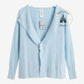 Once Upon Magic light blue Disney Princess inspired lightweight knit cardigan with a shawl collar and single button.