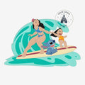 Once Upon Magic Lilo & Stitch surfing on a wave pin, limited edition