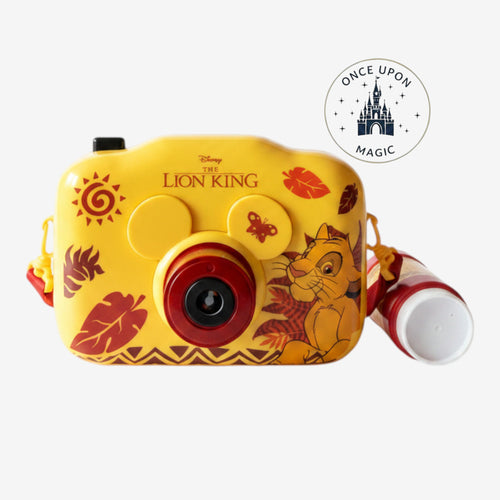 Appareil à bulles Le Roi Lion jaune et rouge avec Simba, Timon et Pumbaa