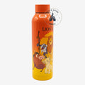 Once Upon Magic The Lion King Simba water bottle with Rafiki, Pumbaa, and Nala. Orange and yellow gradient.
