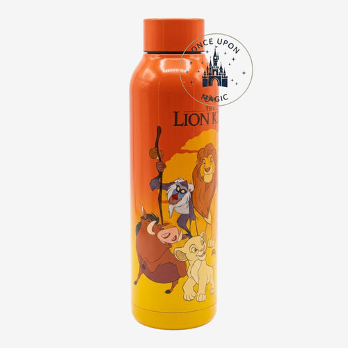Gourde Le Roi Lion orange et jaune avec Simba et personnages