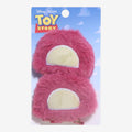 Once Upon Magic Set of 2 fuzzy pink Lotso bear ear hair clips from Toy Story, polyester and zinc alloy.