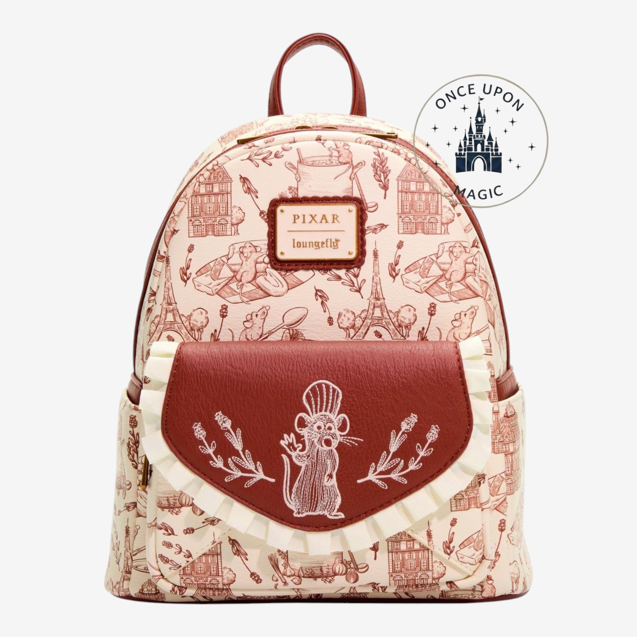 Mini sac à dos Loungefly Disney Pixar Ratatouille Rémy – vue de face