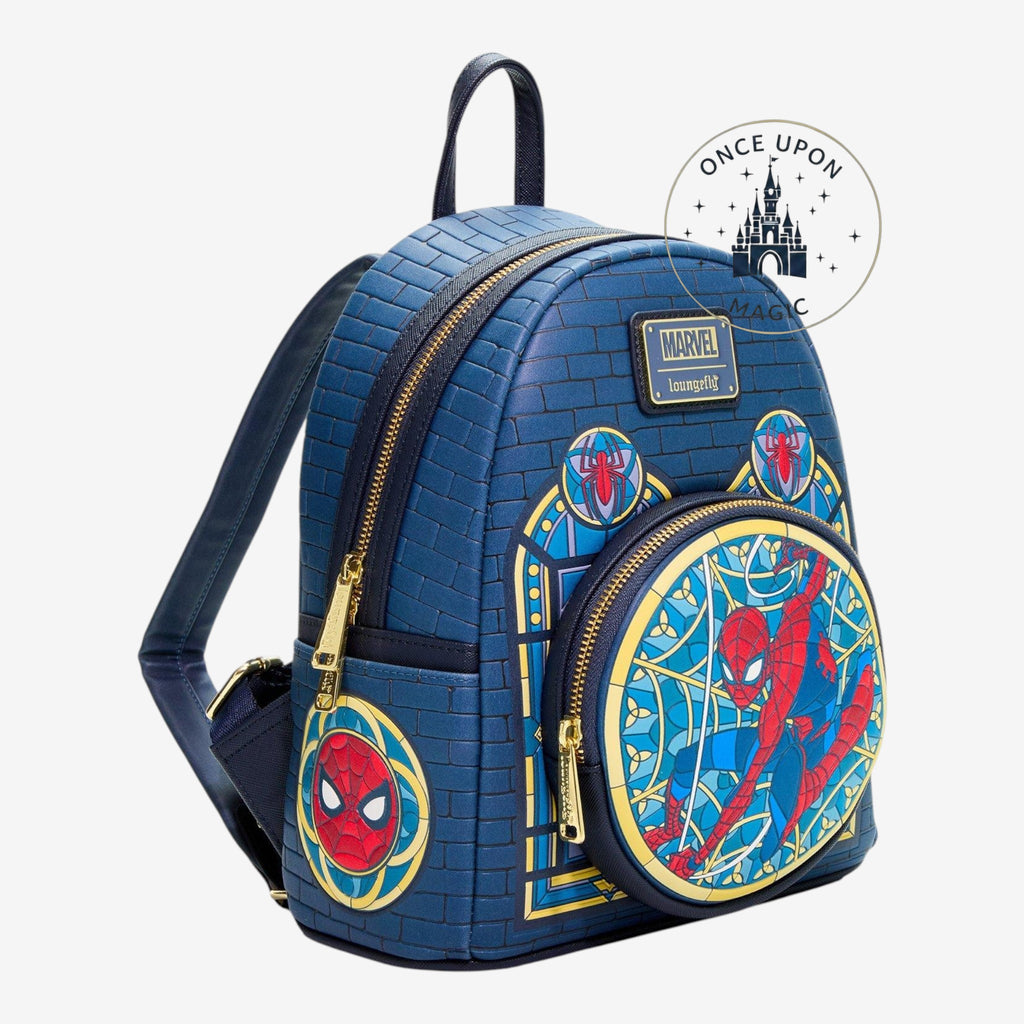 Mini sac à dos Loungefly Spider-Man vitrail – vue de côté