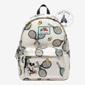 Once Upon Magic Marc Jacobs white backpack featuring a playful Disney Mickey Mouse and tennis racket print pattern.