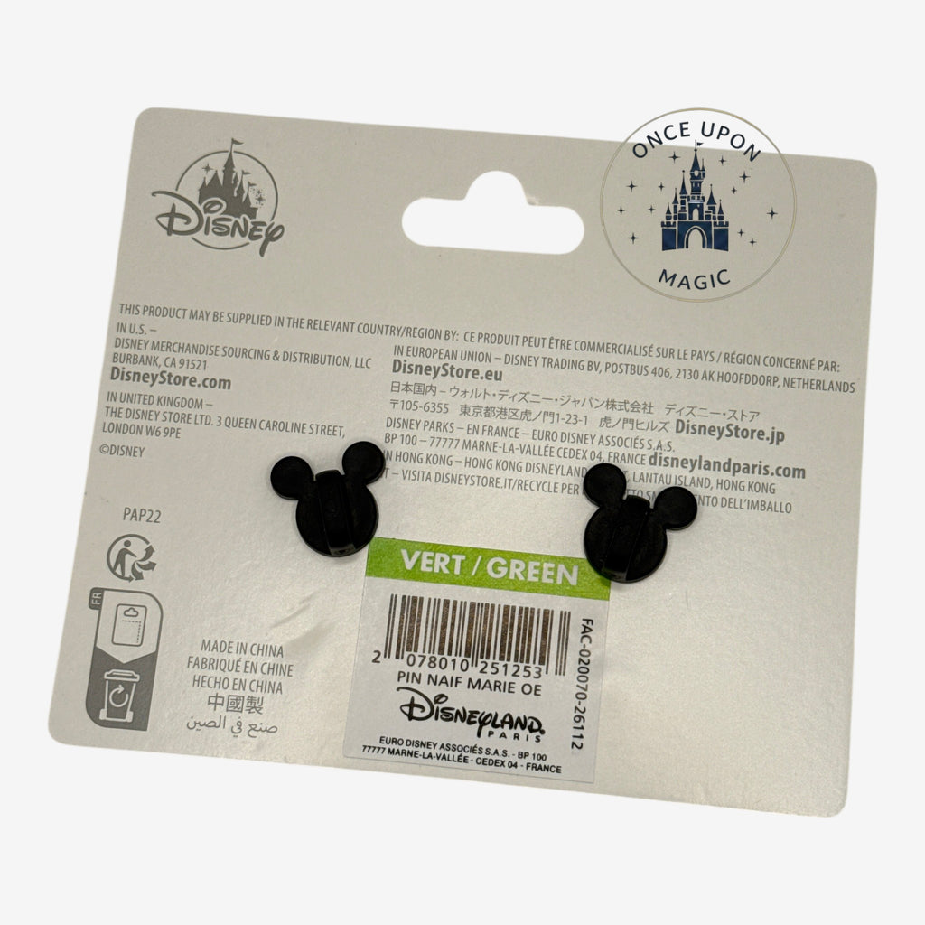 Once Upon Magic black Mickey Mouse enamel pins, set of 2, inspired by Marie Naif.