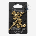 Once Upon Magic gold Mickey Mouse pin featuring a top hat and cane from the Disney Adventure World collection.