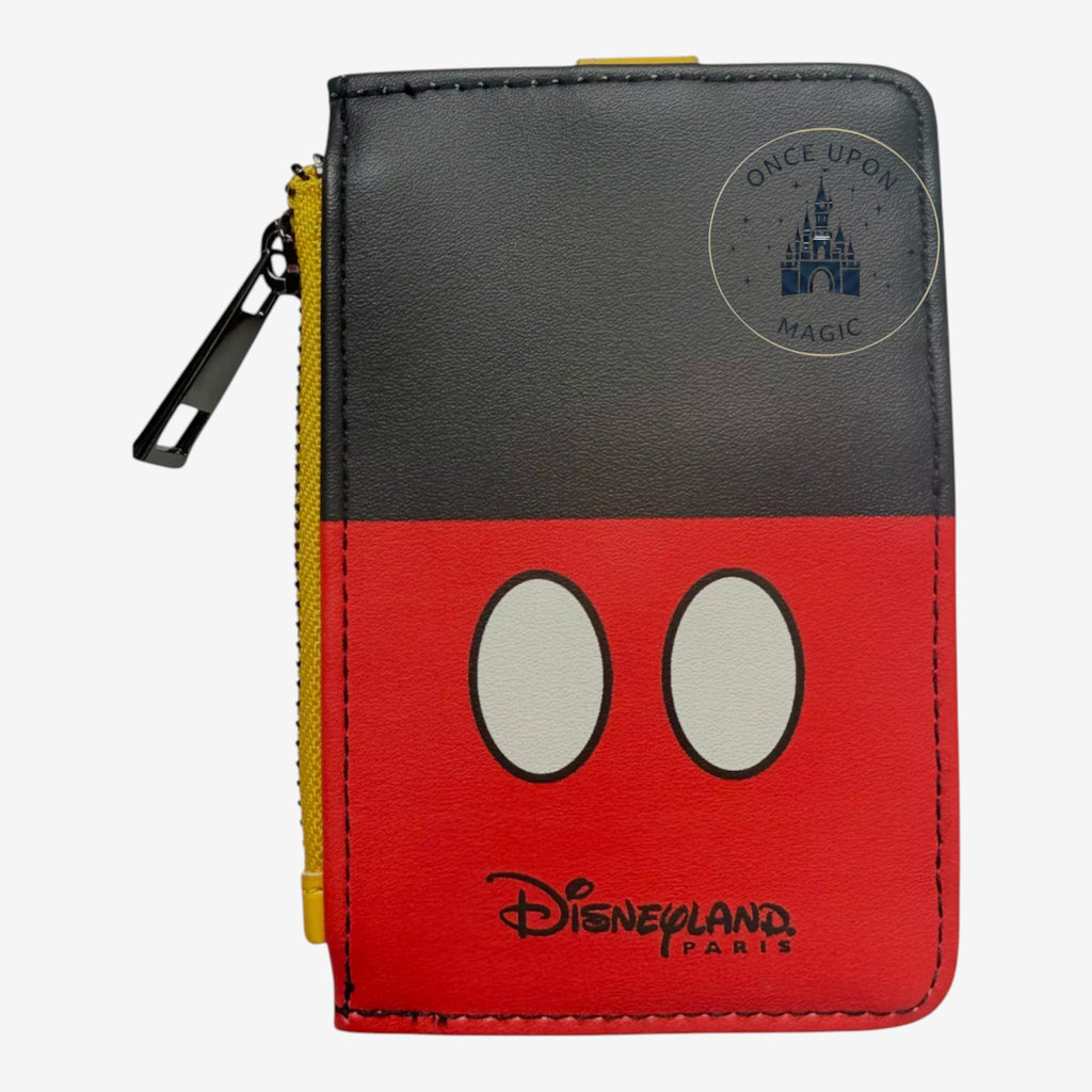 Once Upon Magic Disneyland Paris Mickey Mouse synthetic leather card holder wallet with red and black design