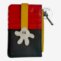 Porte-cartes Mickey rouge, noir et jaune avec fermoir gant blanc – Disneyland Paris