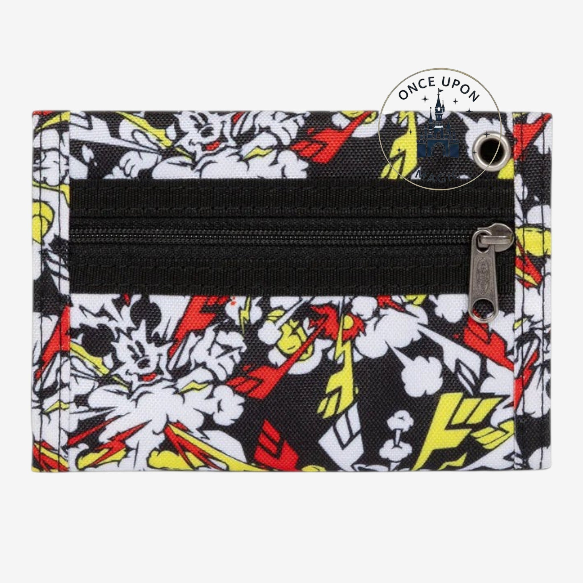Once Upon Magic Disney x Eastpak Mickey Mouse print coin purse with black zipper pocket and metal grommet