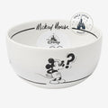 Once Upon Magic black and white ceramic bowl featuring Mickey Mouse with a question mark, Disneyland Paris.