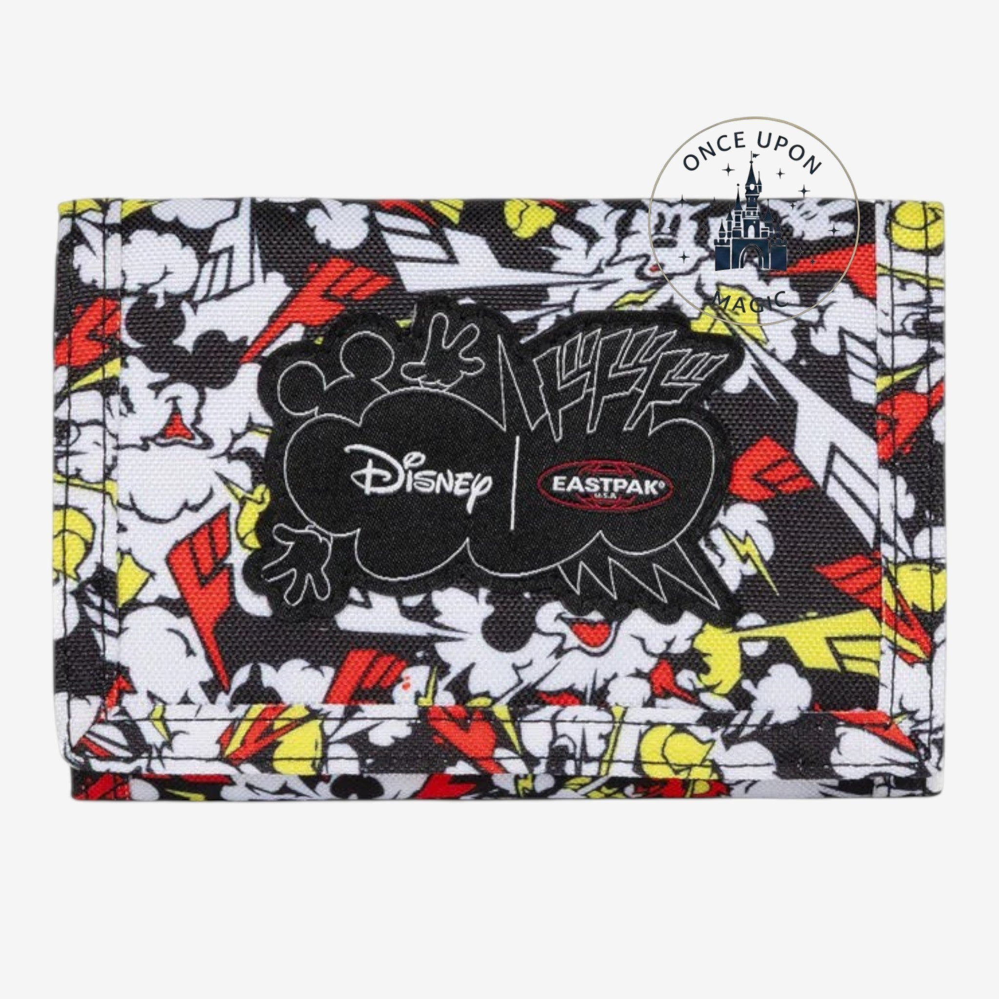 Once Upon Magic Disney x Eastpak Mickey Mouse print wallet with black and red graffiti style graphic pattern