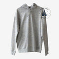 Once Upon Magic light grey hoodie with all-over outline print of Mickey Mouse faces and poses. Soft, comfortable fabric.