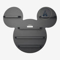 Once Upon Magic Disney Mickey Mouse shaped wall mounted display shelf in matte black with four storage tiers.