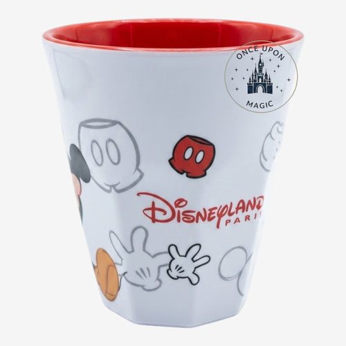Gobelet Mickey Mouse blanc et rouge avec logo Disneyland Paris