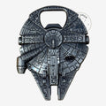 Once Upon Magic Star Wars Millennium Falcon bottle opener with detailed metallic silver finish