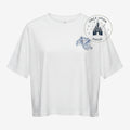 T-shirt Vaiana blanc à manches courtes avec motif poitrine – Disneyland Paris