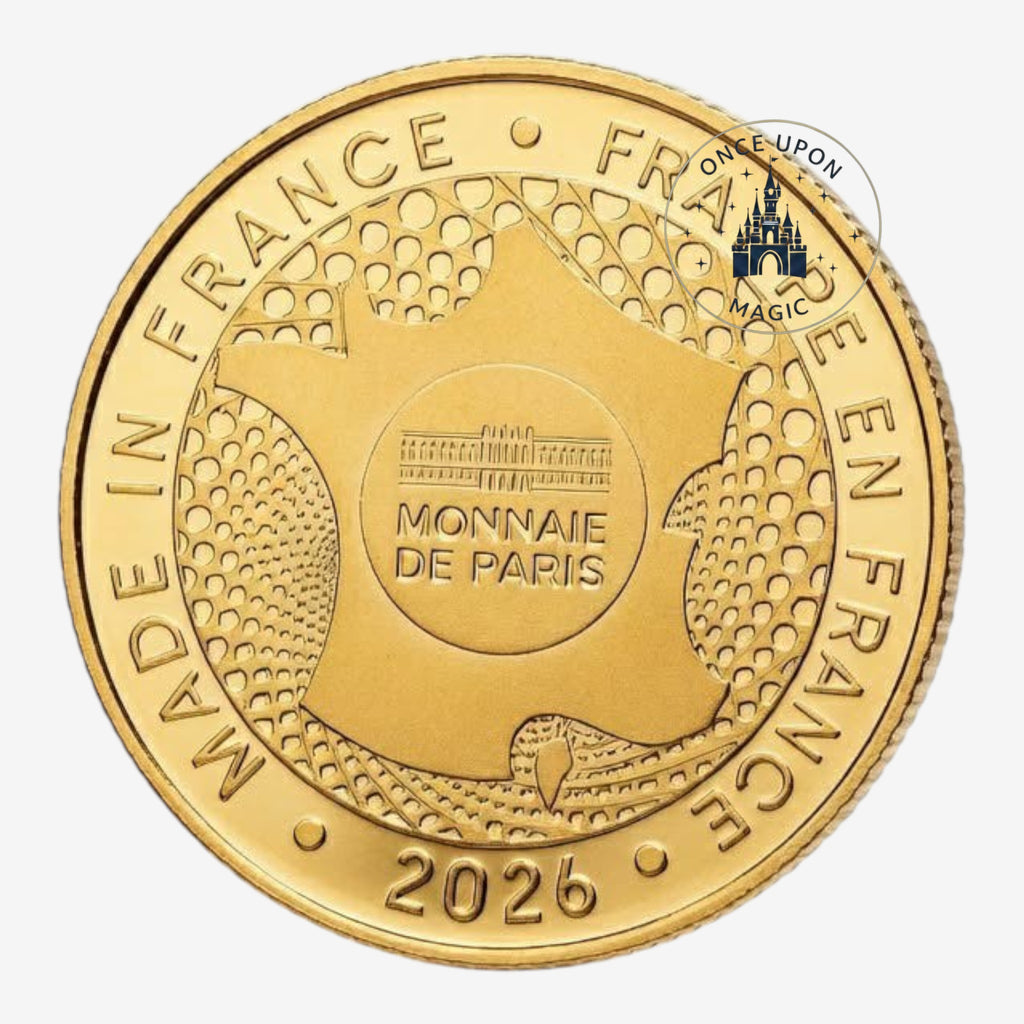 Once Upon Magic gold coin featuring the Monnaie de Paris logo and "Made in France 2026" inscription.