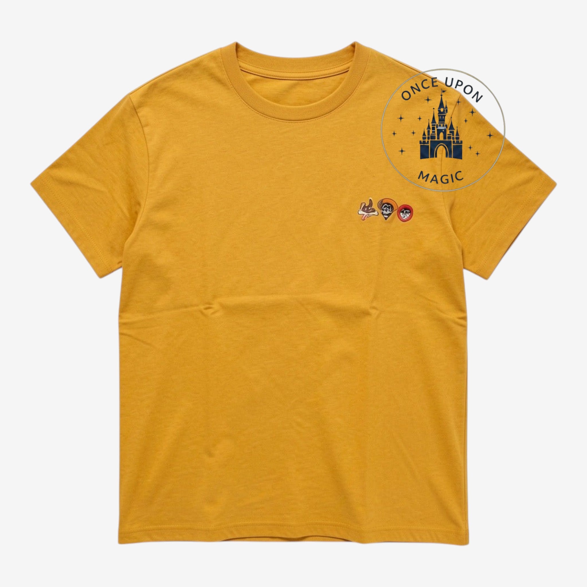 T-shirt jaune moutarde brodé Coco Disney Pixar
