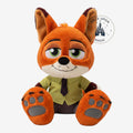 Once Upon Magic Nick Wilde plush toy with large feet, wearing a green shirt and striped tie.