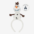 Once Upon Magic Olaf plush headband with soft white knit texture and brown twig arms, inspired by Disney Frozen.