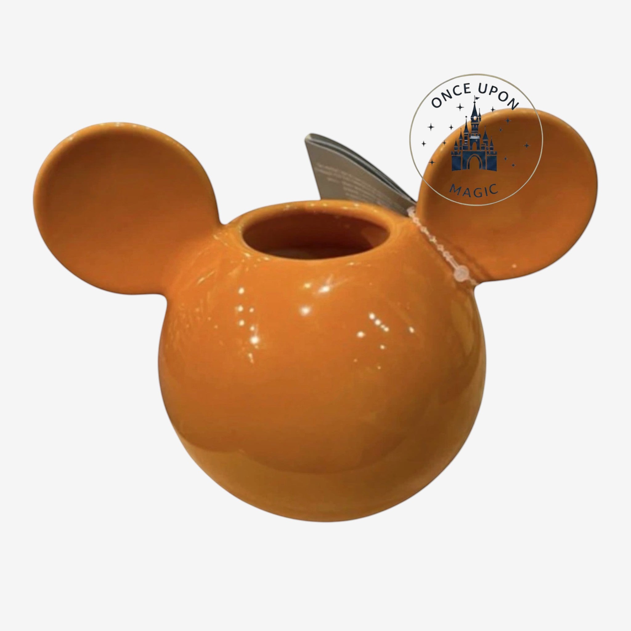 Once Upon Magic orange ceramic Mickey Mouse head shaped candle holder or decorative vessel