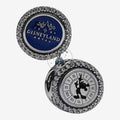 Once Upon Magic Pandora Disneyland Hotel charm in sterling silver with Mickey Mouse clock face and crystal accents.
