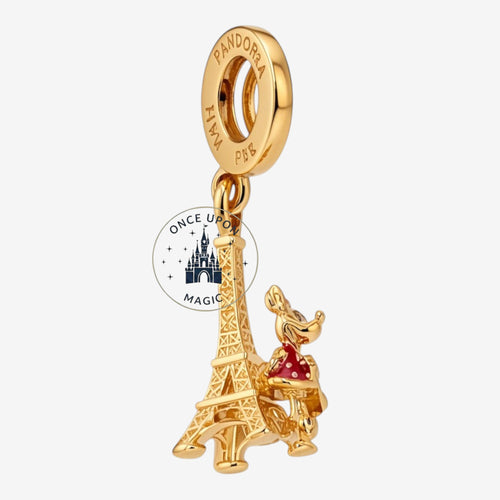Once Upon Magic Disney x Pandora 14k gold-plated Minnie Mouse and Eiffel Tower charm pendant