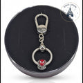 Once Upon Magic Pandora x Marvel Spider-Man collector keychain with silver twisted ring and red enamel charm