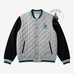 Veste teddy Mickey Tour Eiffel grise et noire – détail col et poignets
