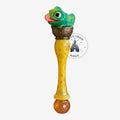 Once Upon Magic Pascal bubble wand featuring a green chameleon figure on a yellow handle with Tangled motifs