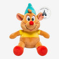Peluche Once Upon Magic de Gus la souris de Cendrillon en tissu doux avec bonnet bleu et t-shirt jaune