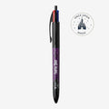 Once Upon Magic Disney Phantom Manor 4-color retractable ballpoint pen with purple barrel and mansion graphic