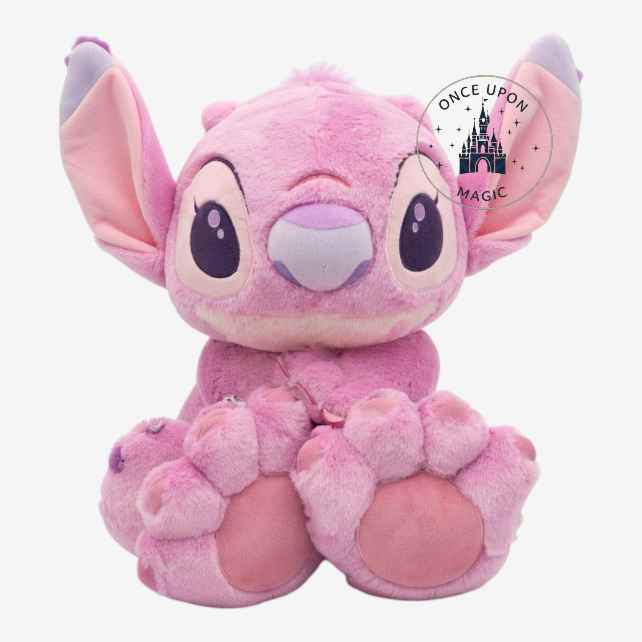 Once Upon Magic large pink Angel plush toy from Lilo & Stitch with big ears and soft paws.