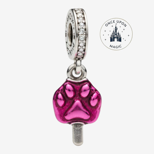 Once Upon Magic pink pawpsicle charm with pavé crystal bail, inspired by Disney's Zootopia.