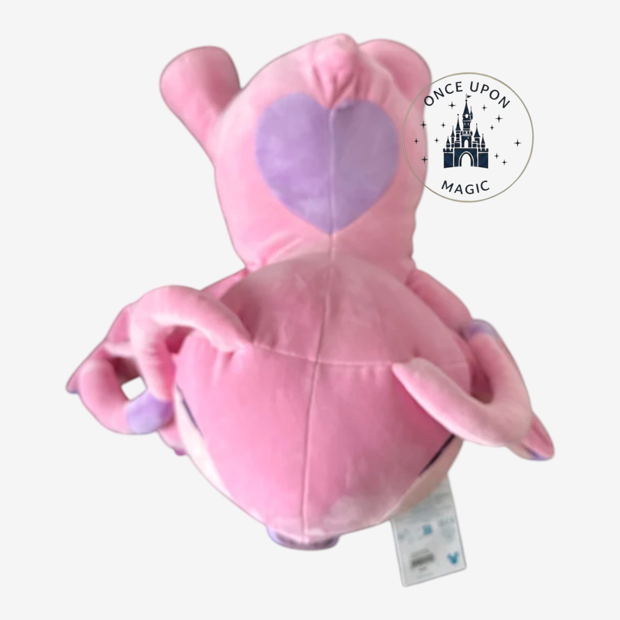 Once Upon Magic pink plush toy with purple heart detail on back, Disneyland Paris exclusive