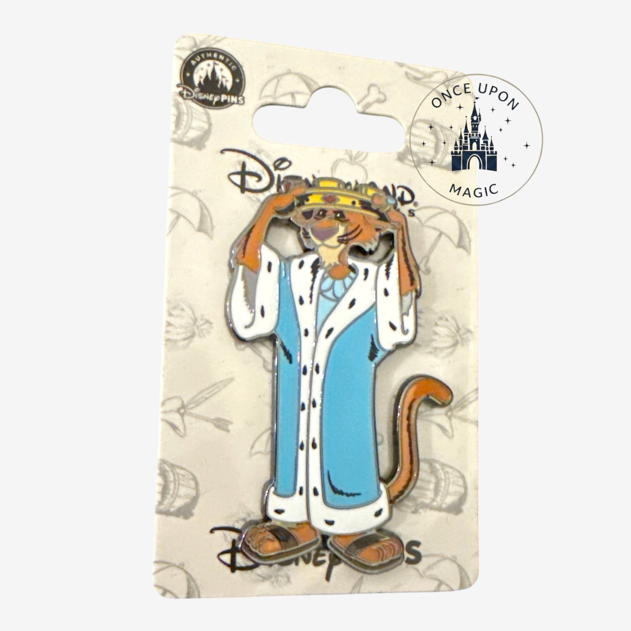 Pin's Once Upon Magic Prince Jean de Robin des Bois en émail officiel Disneyland Paris avec couronne et cape bleue