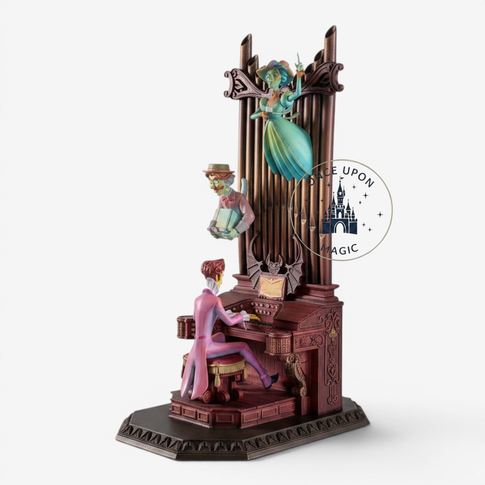 Once Upon Magic collectible figurine featuring a man playing a pipe organ with floating characters above