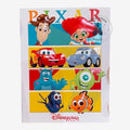 Once Upon Magic Pixar magnet featuring Woody, Jessie, Lightning McQueen, Sally, Sully, Mike Wazowski, Dory, and Nemo. Disneyland Paris.