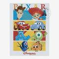 Once Upon Magic Pixar magnet featuring characters from Toy Story, Cars, Monsters Inc, and Finding Nemo, with Disneyland Paris logo.