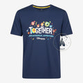 Once Upon Magic navy blue Pixar Together Musical Adventure graphic t-shirt with colorful character print.
