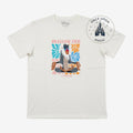 Once Upon Magic white Disney Lion King t-shirt featuring Rafiki meditating with Feeling Zen text and floral graphics