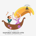 Once Upon Magic limited edition pin featuring Rapunzel and Flynn in a boat, inspired by Disneyland Paris.