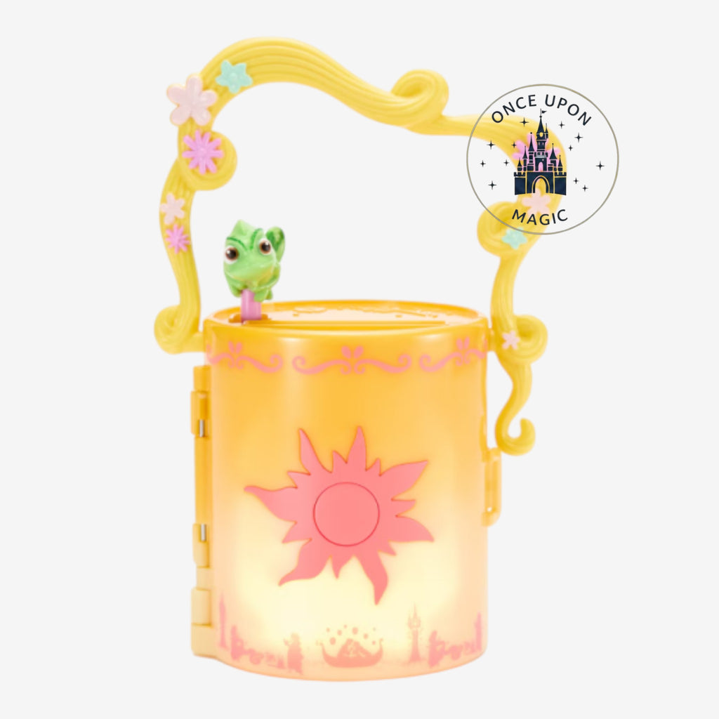 Once Upon Magic Rapunzel lantern secret diary playset with yellow sun emblem, floral handle, and Pascal pen topper.