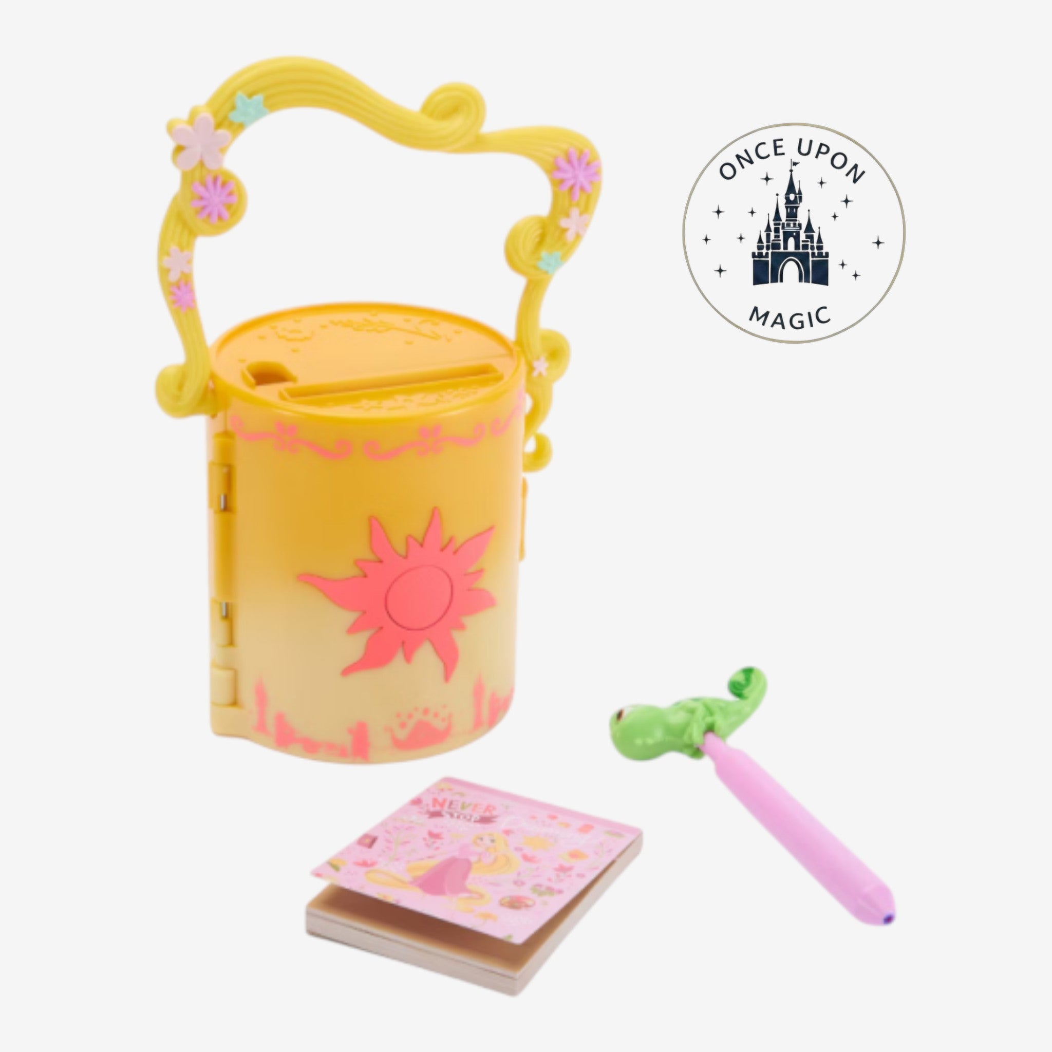 Once Upon Magic Rapunzel lantern secret diary playset with a floral handle, Pascal pen, and themed notebook.