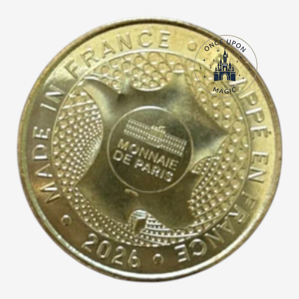 Once Upon Magic Monnaie de Paris Ratatouille Remy gold coin, 2026 edition, featuring intricate details and "Made in France" inscription.
